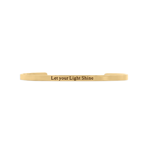 "Let Your Light Shine" Affirmation Bracelet  – 18K Gold Plated