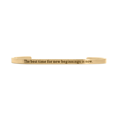"The Best Time For New Beginnings Is Now" Affirmation Bracelet  – 18K Gold Plated