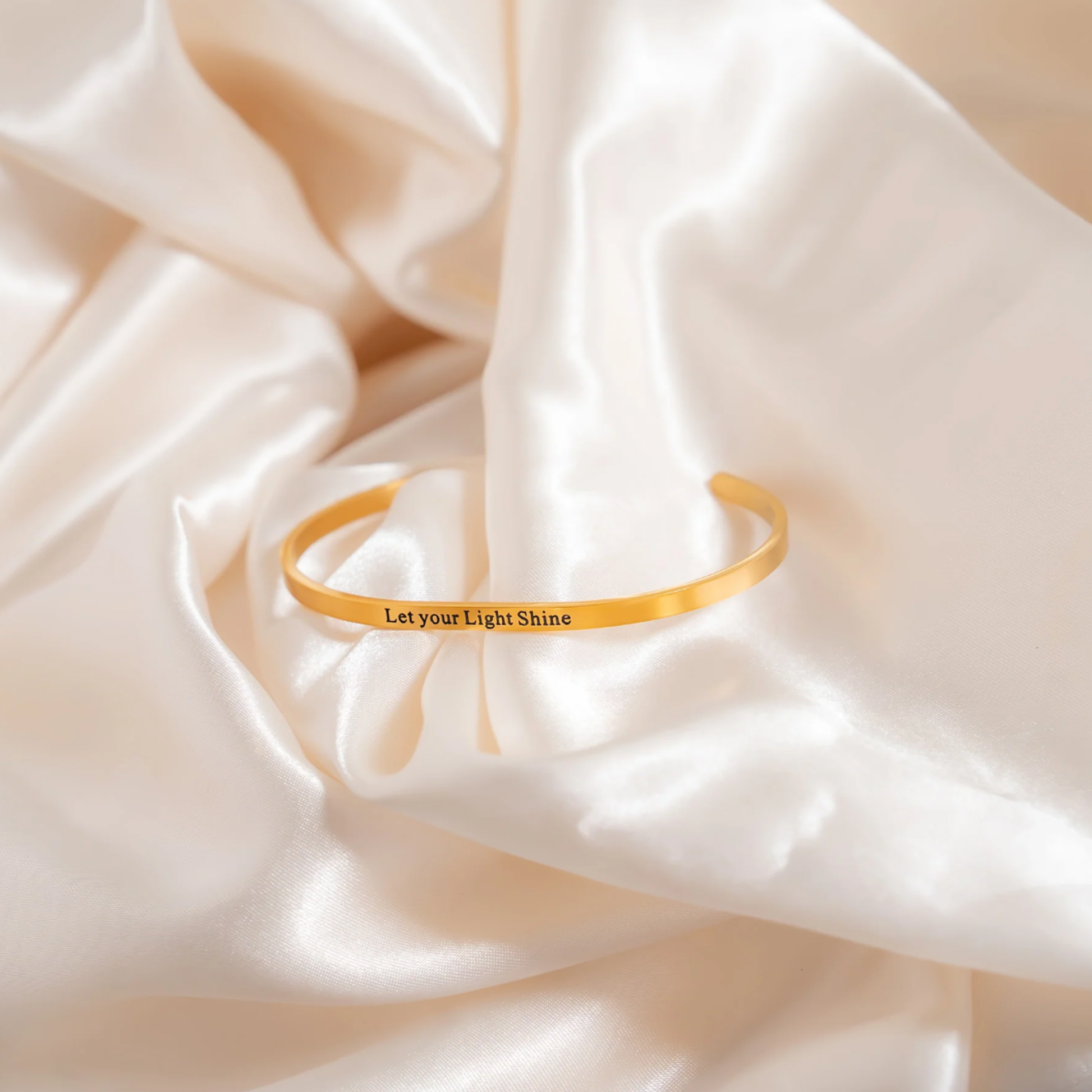 "Let Your Light Shine" Affirmation Bracelet  – 18K Gold Plated