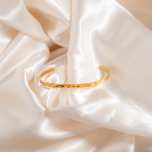 "Let Your Light Shine" Affirmation Bracelet  – 18K Gold Plated