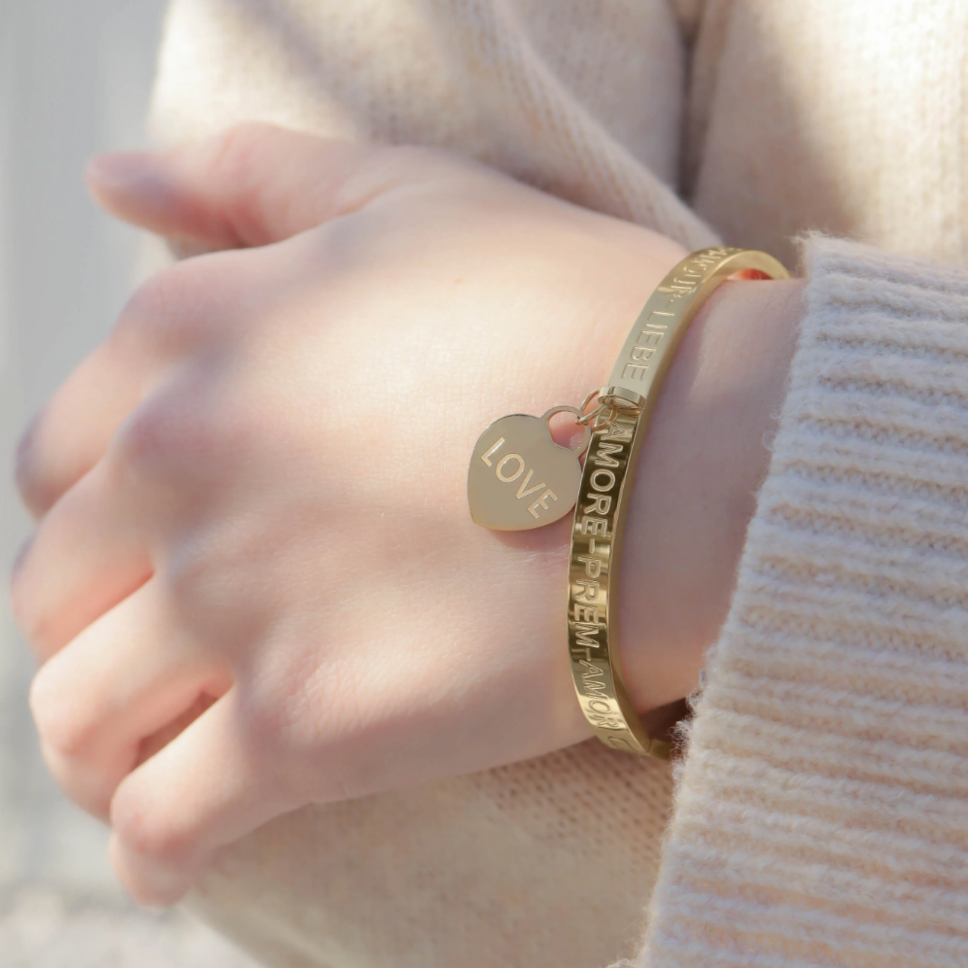 The Language of Love - 18k Gold Plated Love Language Bangle
