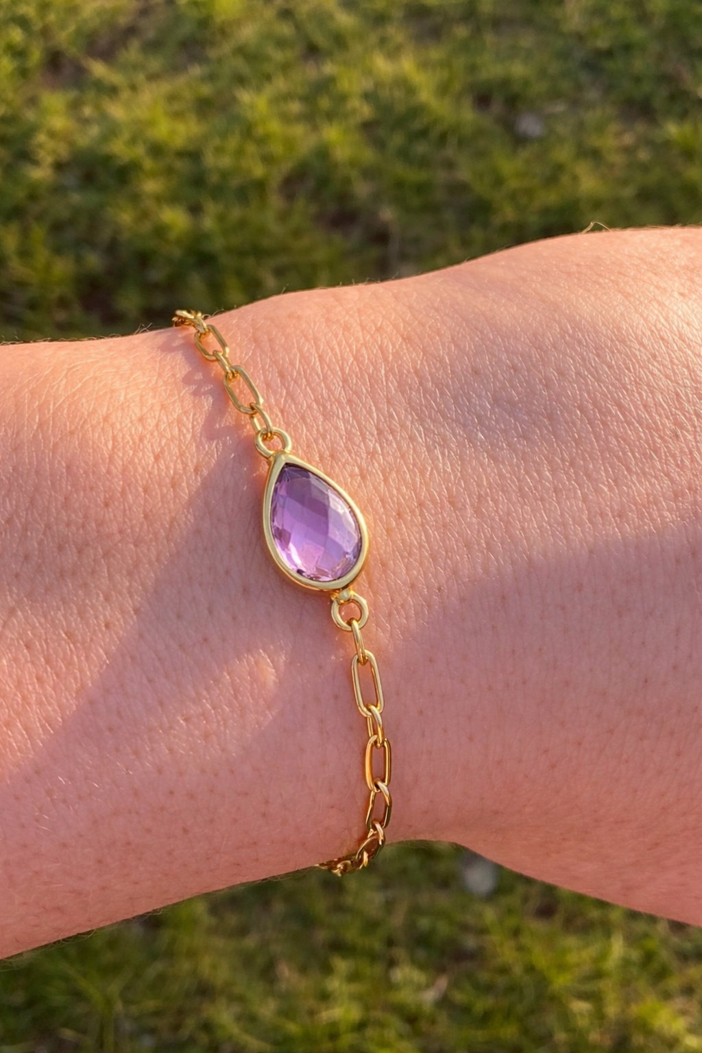 Amethyst 18k Gold Bracelet
