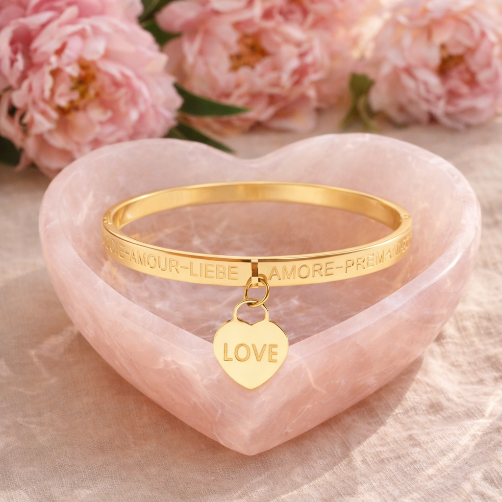 The Language of Love - 18k Gold Plated Love Language Bangle
