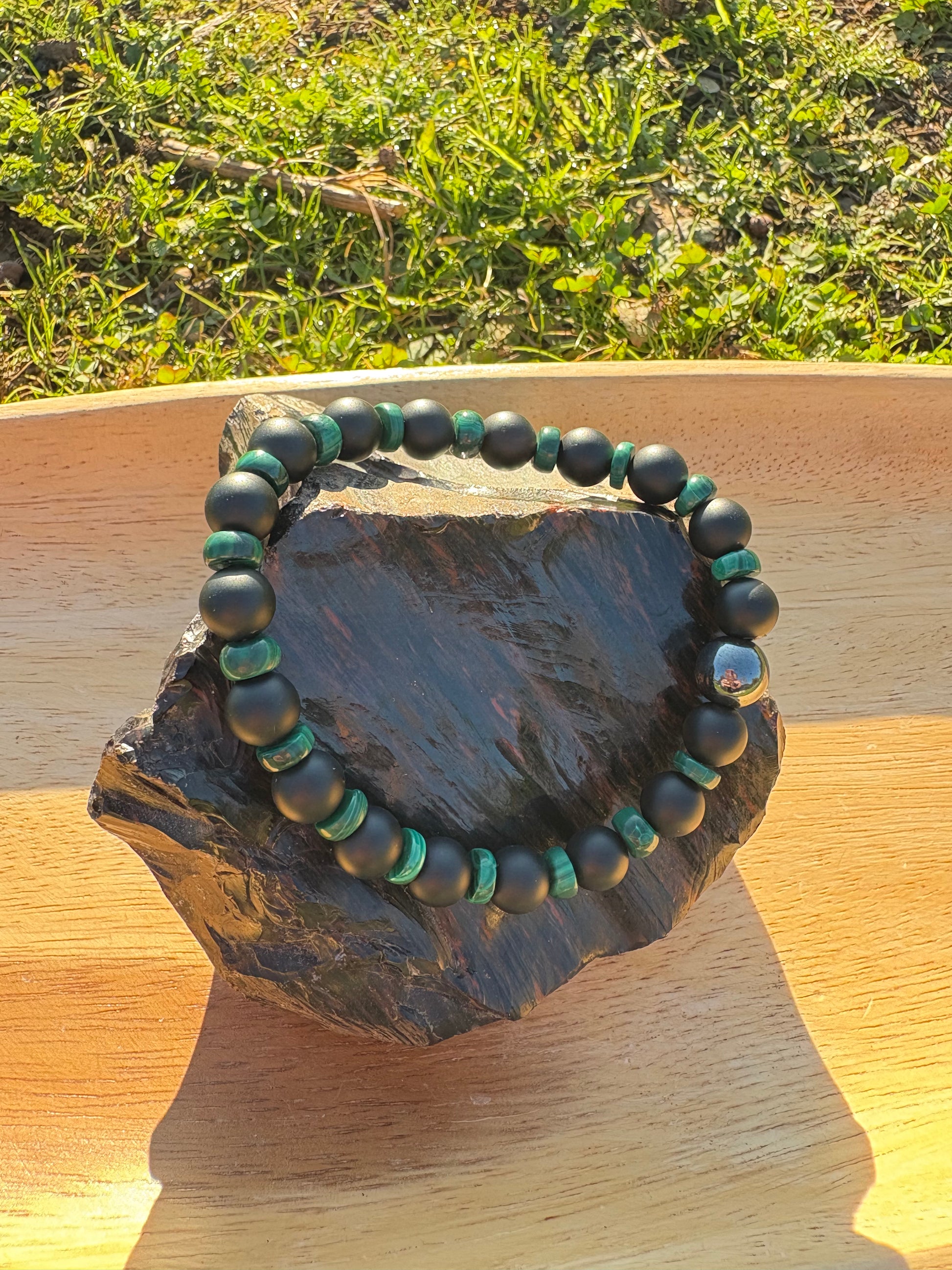Malachite and Black Onyx Bracelet