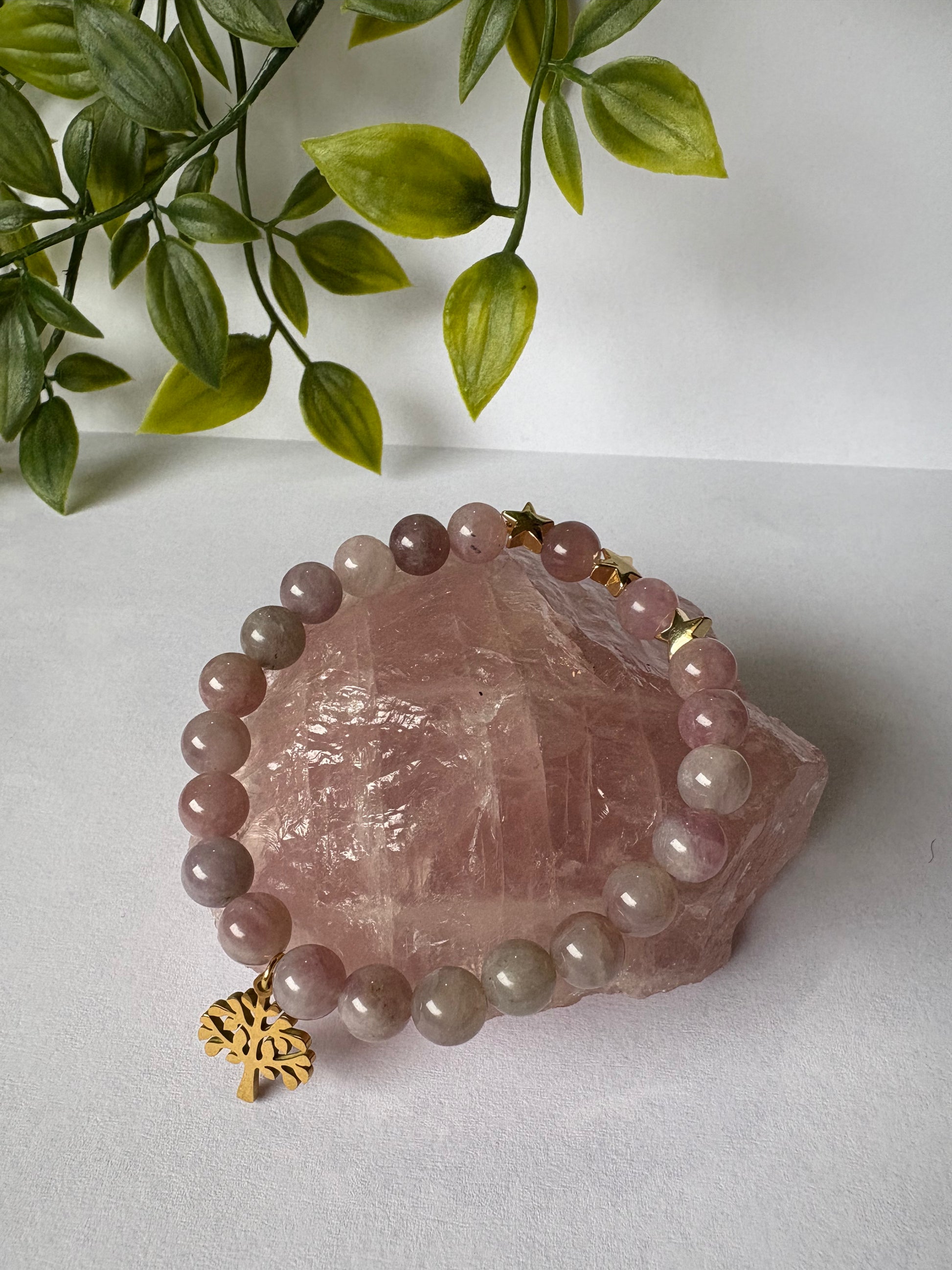 Pre-Order: Madagascar Rose Quartz Tree of Life Bracelet