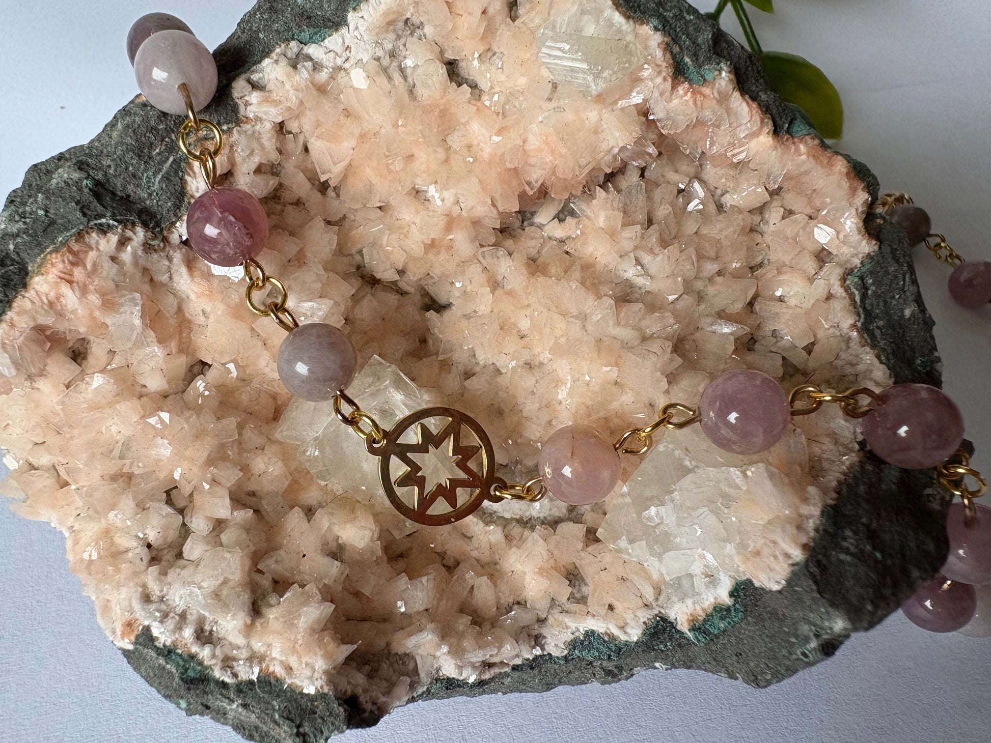 Pre-Order: Madagascar Rose Quartz Starburst Necklace