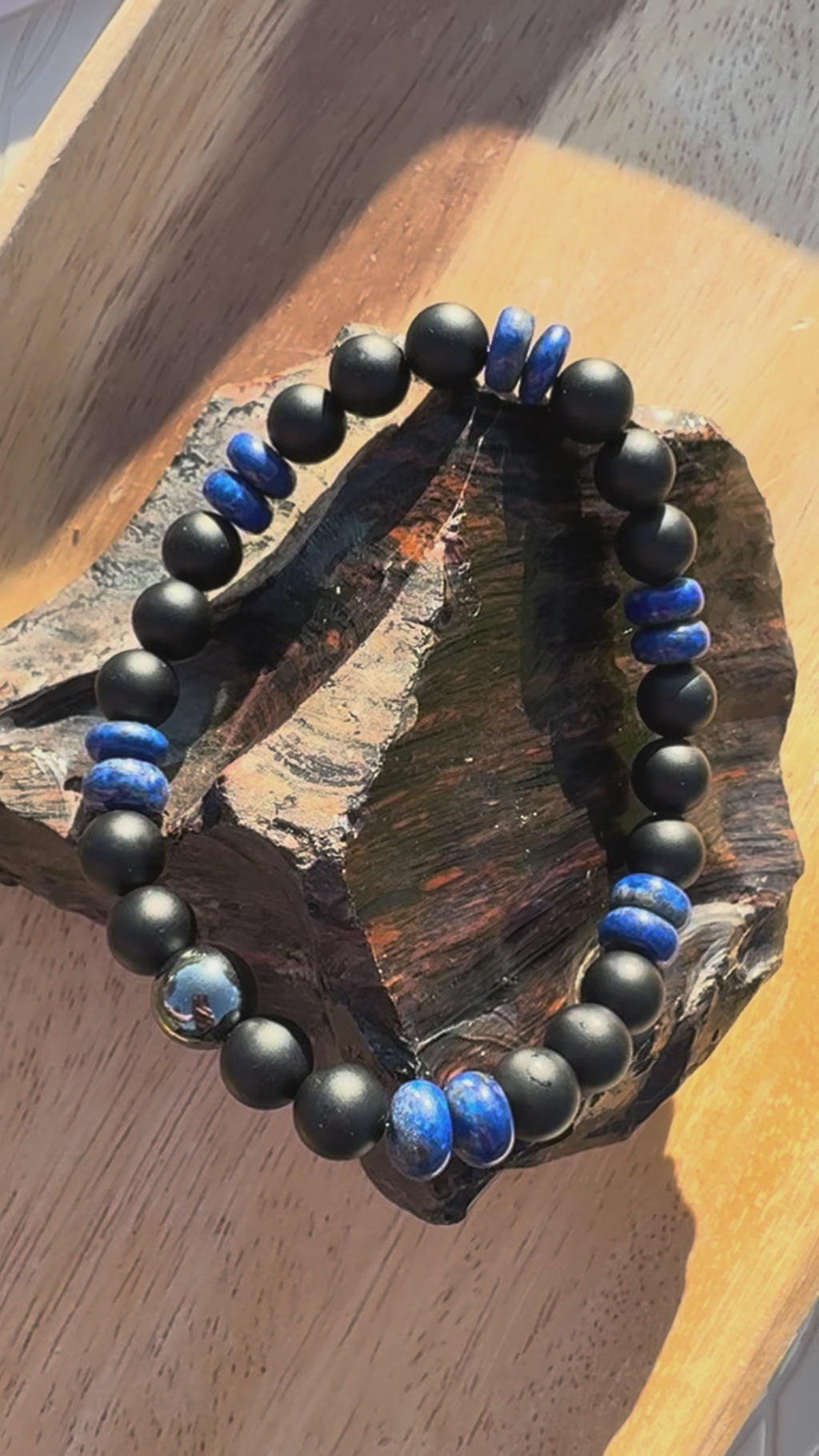 Black Matte Onyx and Lapis Lazuli